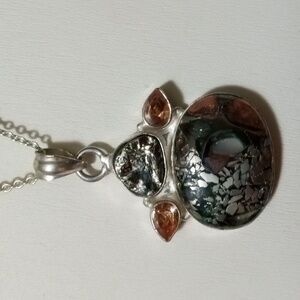 Pyrite Gold Topaz Opal Pendant